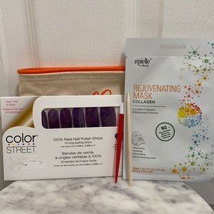 Color street nail polish strips self care bundle